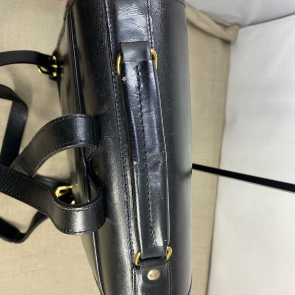 GABAHN VINTAGE BLACK GENUINE LEATHER MESSENGER BAG/BACKPACK - Picture 5 of 14